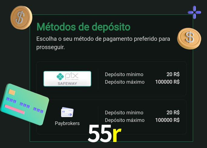 O cassino 55r oferece uma grande variedade de métodos de pagamento